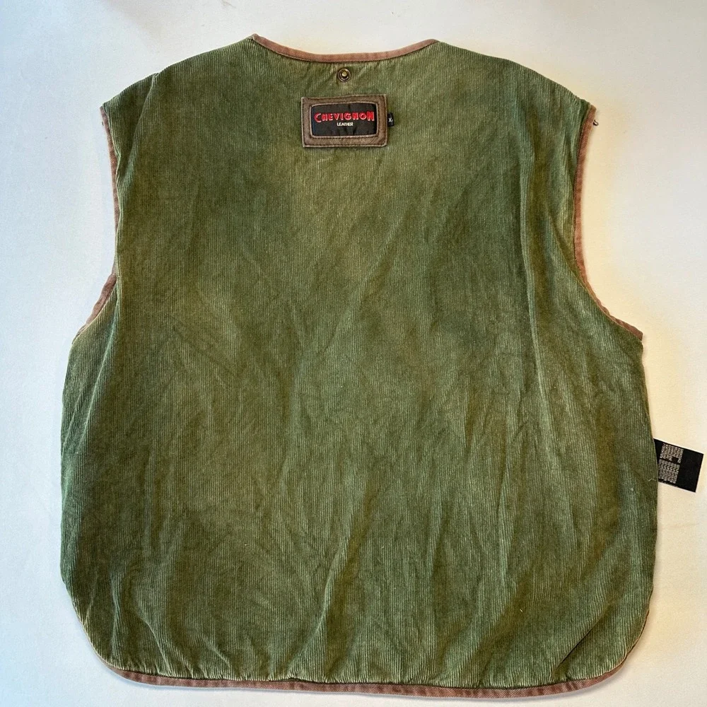 Vintage Chevignon Reversible Quilted Vest XXL Corduroy Hunting 90s‎ Gorpcore